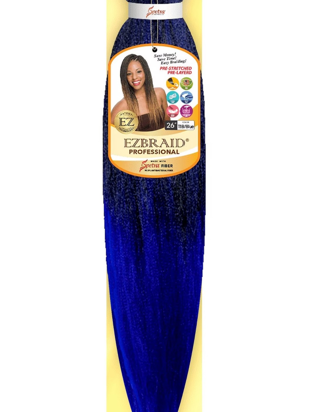 EZ Braid Professional 26" Synthetic Braid Hair - T1B/Blue